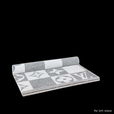 BLANKET GREY CHECKERED THROW CUSTOM 0824